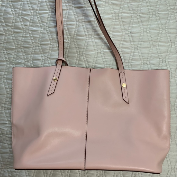J.Crew Blush Pink Leather Tote & Matching Wallet 100% Genuine Leather - Picture 3 of 16